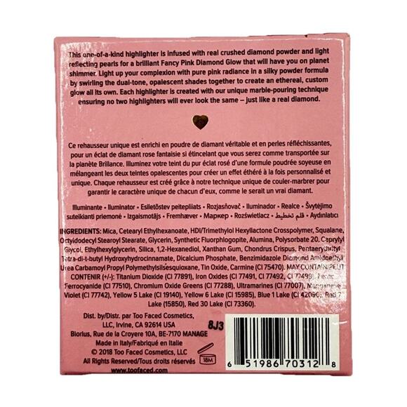Too Faced Diamond Light Highlighter Fancy Pink Diamond Net Wt. 12 g/ 0.42 Oz NEW - Picture 2 of 2